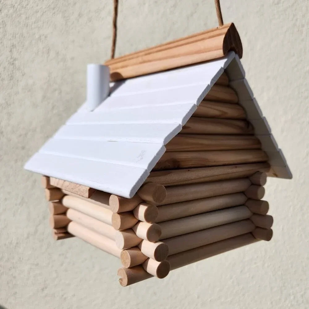 Handmade Lincoln Logs Birdhouse Bird House Garden Decor Insect Hotel 7.7